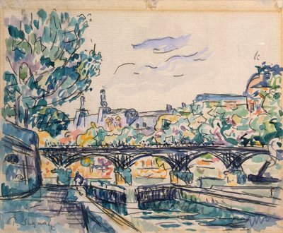 Bank of the Seine near the Pont des Arts, with a view of the Louvre by Paul Signac
